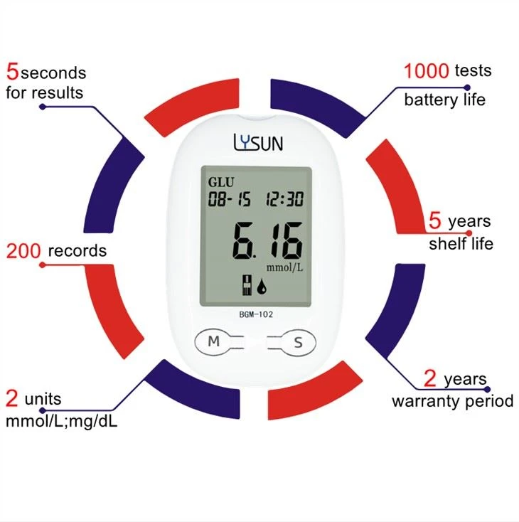 Top Quality Digital Intelligent Blood Glucose Meter BGM-102N