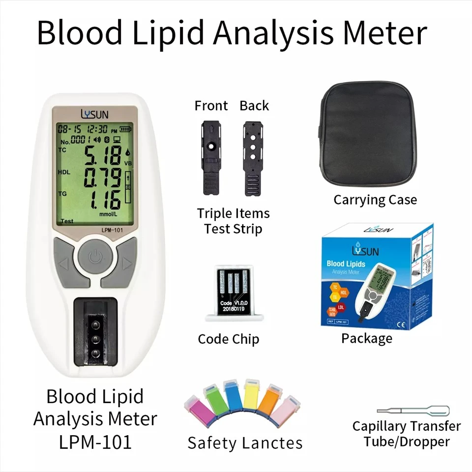 LPM -101 Lipid Meter Home Utilizați -vă la Colesterol Trigliceride Lipoproteină Blood Analizor lipidic