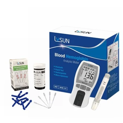 Lysun Mâner portabil Hemoglobin Meter Meter Analizor Test de glucoză