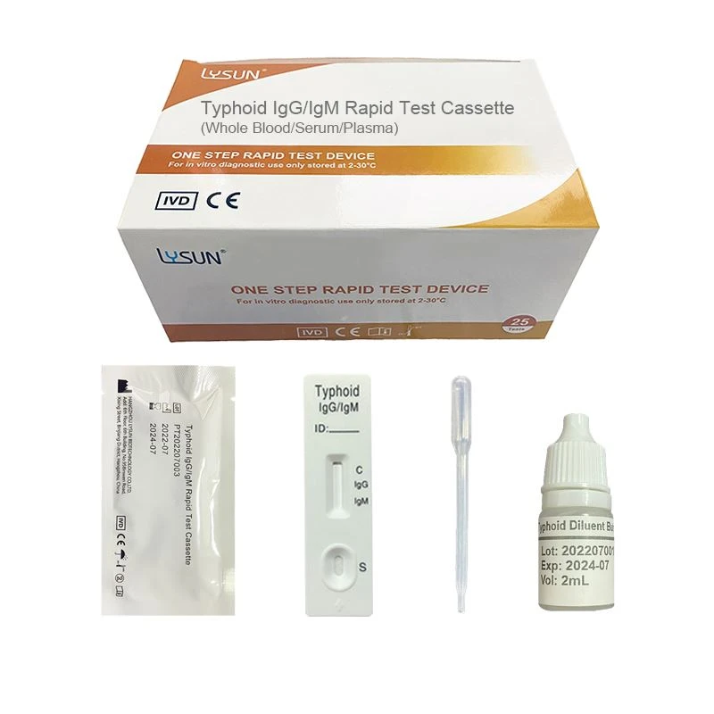 Casetă de testare rapidă tifoidă pentru trusa de test rapid tifoid IgG/IgM